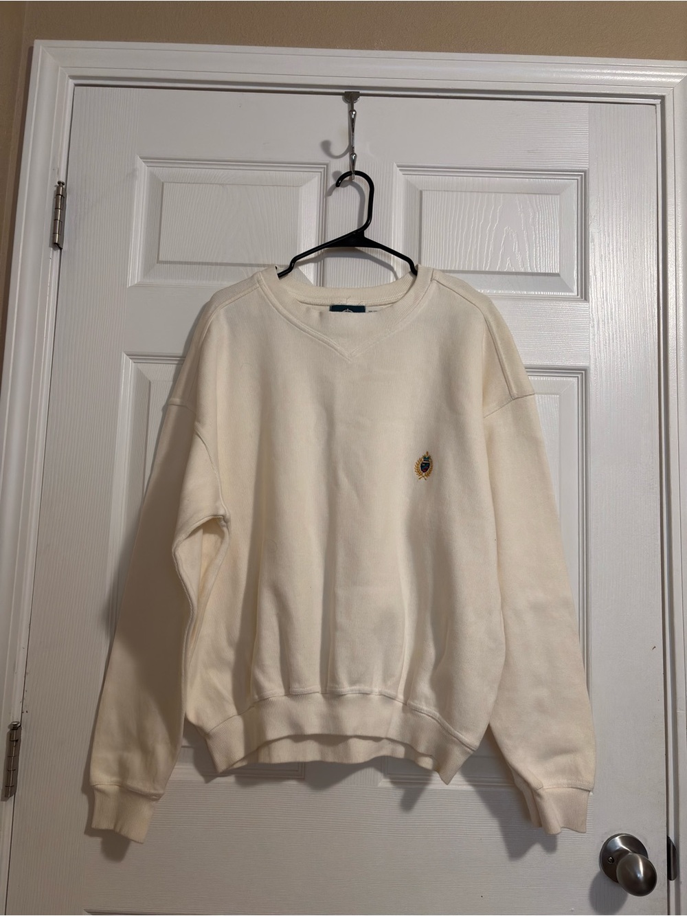 Jantzen Cream Ribbed Crewneck Sweatshirt